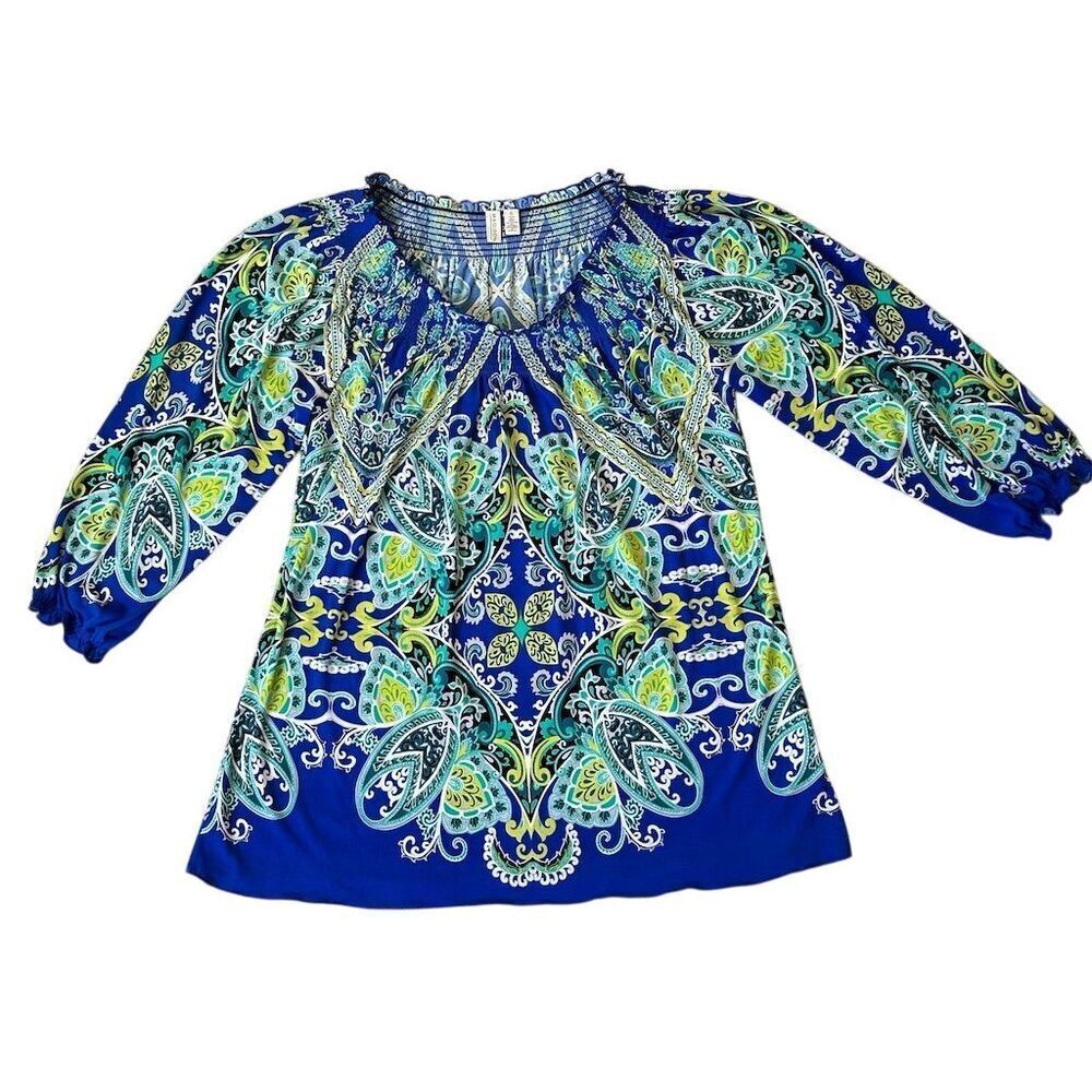 Madison Women's Paisley Tunic Blouse Multicolor Size S - Picture 8 of 10